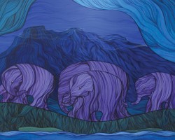 Walking Free (2013) - Acrylic on Canvas - 91.5 x 244 cm